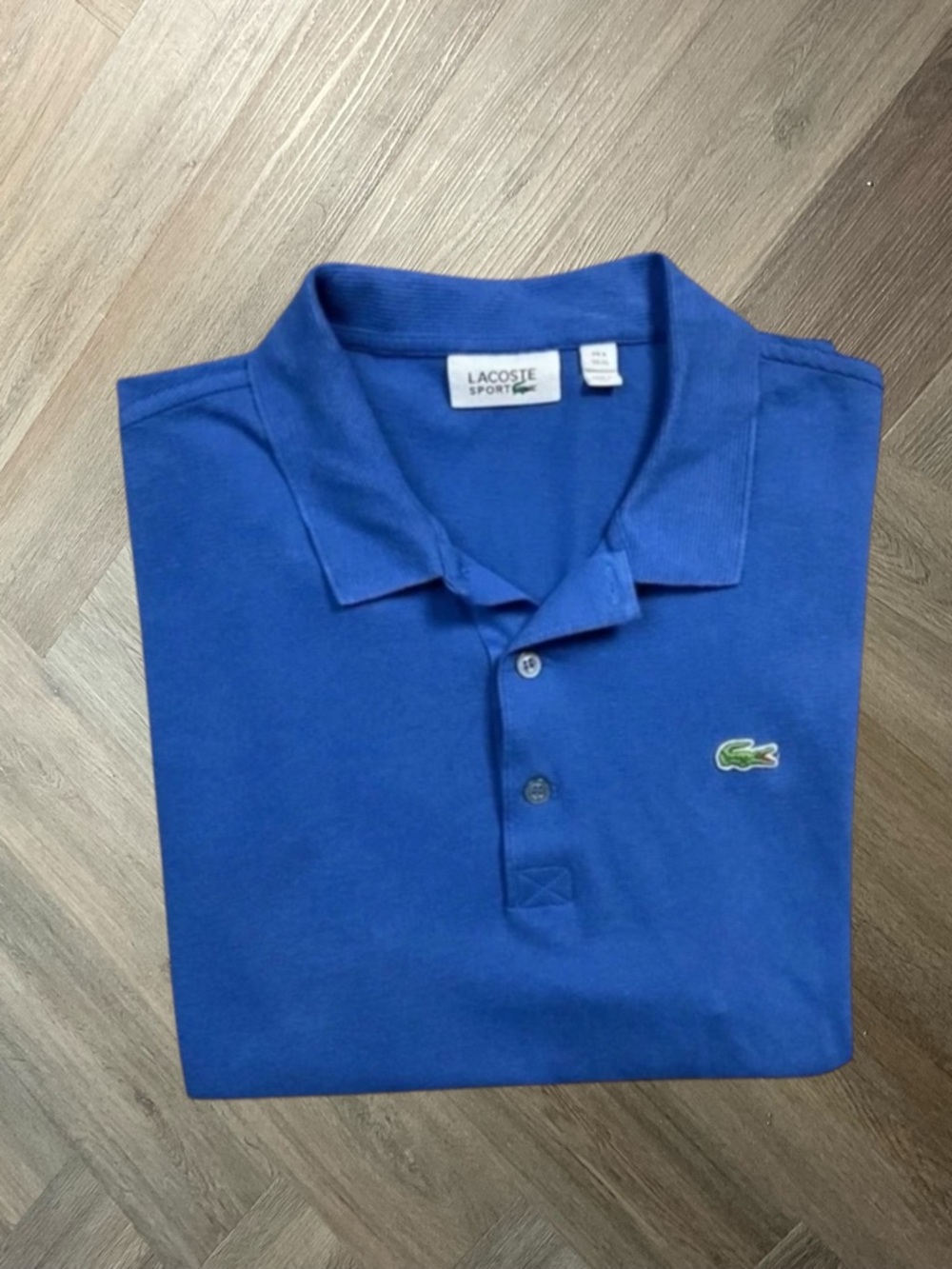 Lacoste Sport Croc Logo Golf Tennis‎ Classic Polo Shirt Mens XL Blue Preppy Y2K